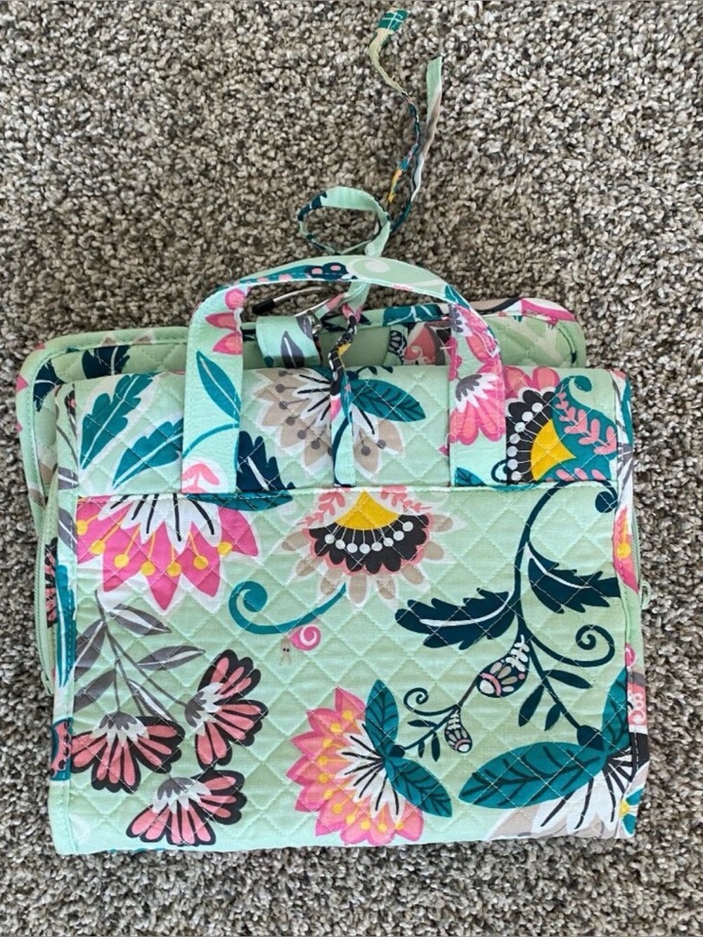 Vera Bradley Mint Floral Quilted Tote